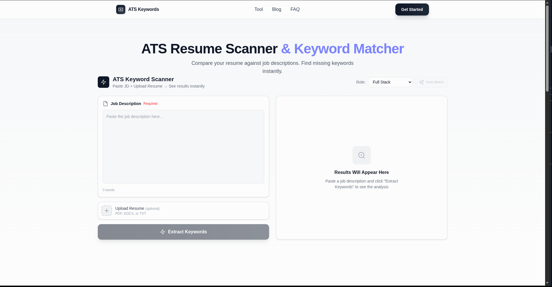 ATS Keyword Tools Dashboard