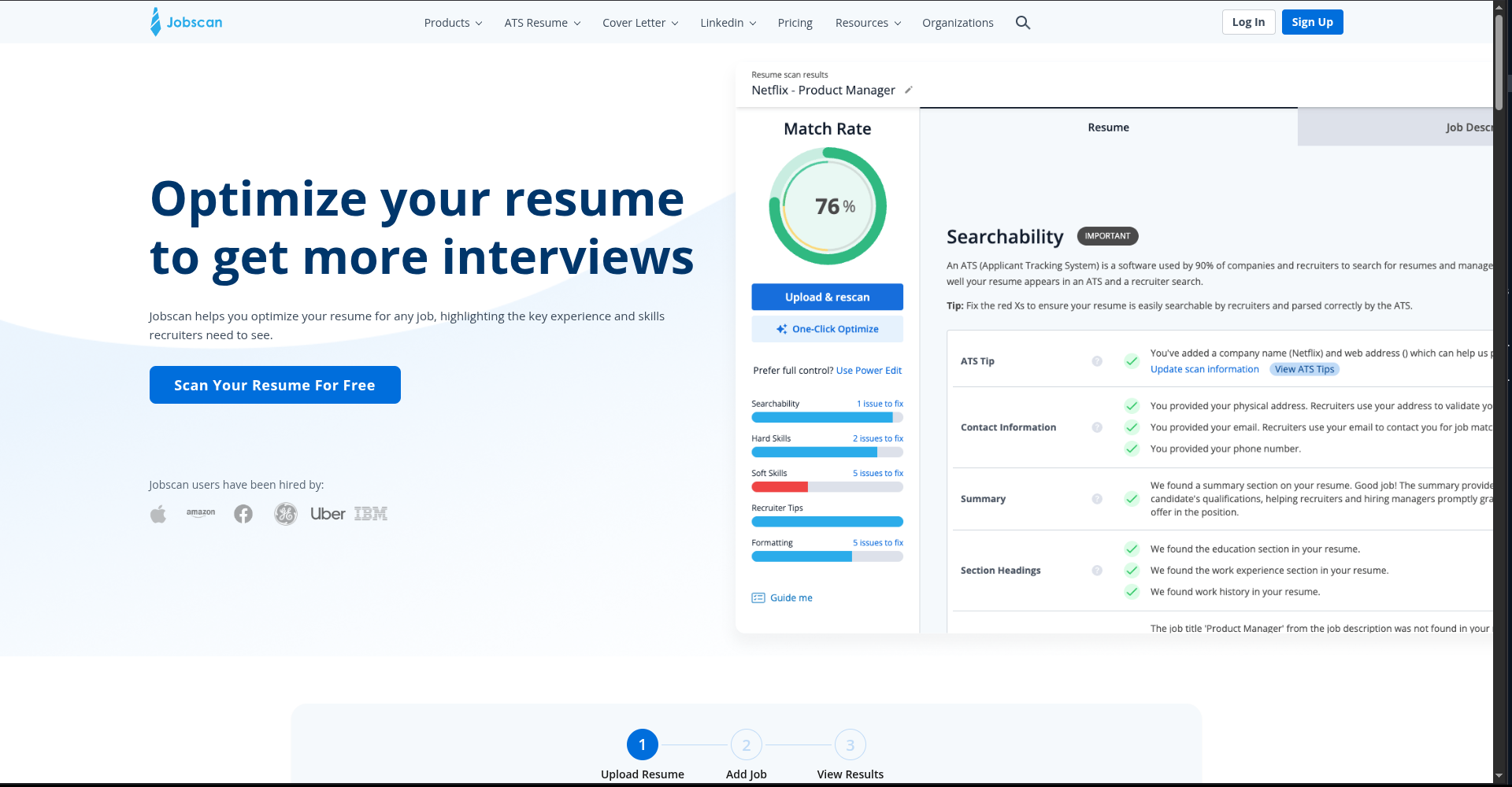 Jobscan ATS Resume Scanner
